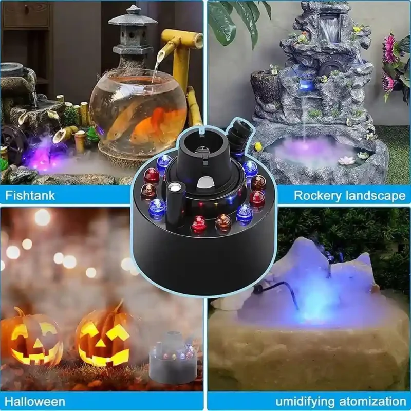 halloween mist maker 12 led fogger