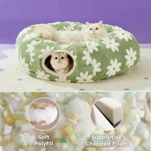 plush cat donut tunnel with ball