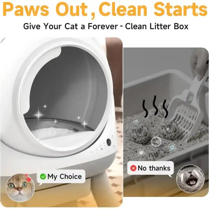 automatic cat litter box smart app health monitoring