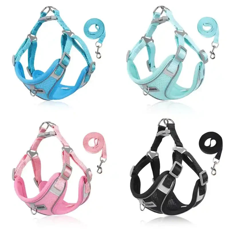 reflective dog harness leash set small dogs