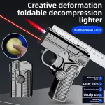 windproof double folding jet lighter gyro