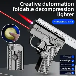 windproof double folding jet lighter gyro