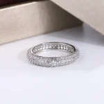 geometric white zircon ring 925 silver