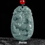 buddha stones chinese zodiac jade year of the horse luck rope necklace pendant