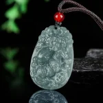 buddha stones chinese zodiac jade year of the horse luck rope necklace pendant