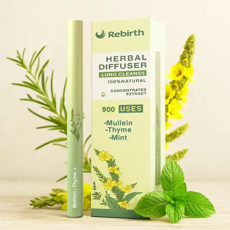 new upgraded 900 uses rebirth herbal diffuser with mullein, thyme and mint