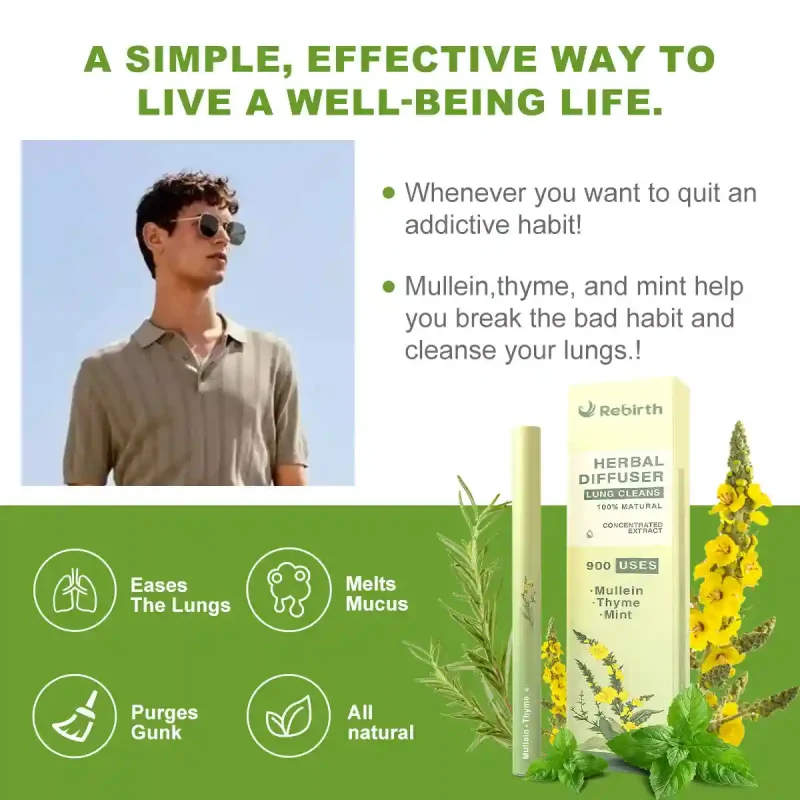 new upgraded 900 uses rebirth herbal diffuser with mullein, thyme and mint