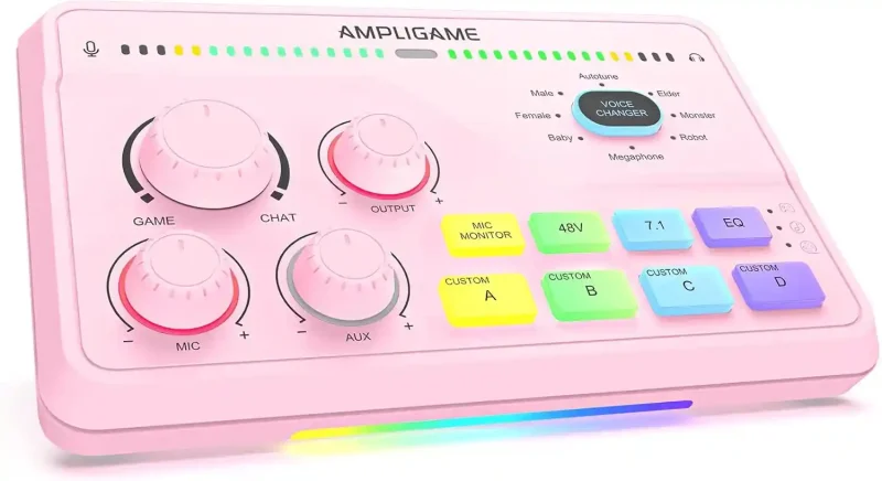 fifine gaming mixer for voice chat and streaming 7.1ch surround sound headphone amp xlr preamp usb plug & play voice changer rgb volume control 3 eq modes ampligame sc8 fifine gaming mixer for voice chat and streaming 7.1ch surround sound headphone amp xlr preamp usb plug & play voice changer rgb volume control 3 eq modes ampligame sc8