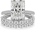 4.5 carat radiant cut bridal ring set for women, s925 silver aaaaa cubic zirconia bridal engagement ring and wedding bands