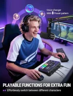 fifine gaming mixer for voice chat and streaming 7.1ch surround sound headphone amp xlr preamp usb plug & play voice changer rgb volume control 3 eq modes ampligame sc8