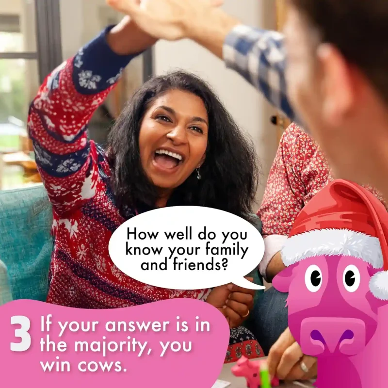 herd mentality: udderly funny family board game | easy & fun for big groups of 4 20 players | includes 20 extra exclusive questions
