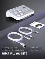 fifine gaming mixer for voice chat and streaming 7.1ch surround sound headphone amp xlr preamp usb plug & play voice changer rgb volume control 3 eq modes ampligame sc8