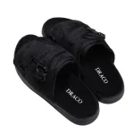 draco dracoslides reflective slides for men and women, wrapped in reflective 3m with adjustable straps for wide/narrow feet, sandals with arch support & slip resistant, men & women footwear, black