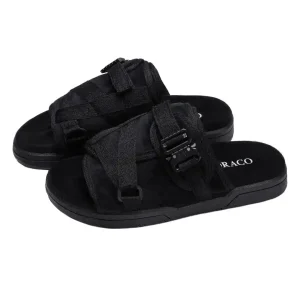 draco dracoslides reflective slides for men and women, wrapped in reflective 3m with adjustable straps for wide/narrow feet, sandals with arch support & slip resistant, men & women footwear, black