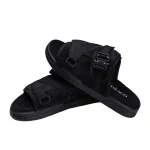 draco dracoslides reflective slides for men and women, wrapped in reflective 3m with adjustable straps for wide/narrow feet, sandals with arch support & slip resistant, men & women footwear, black