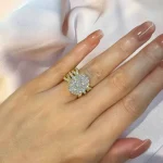 vintage halo radiant cut insert wedding ring set for women in sterling silver