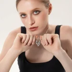 d pow baroque inspired icy peach pendant 925 silver necklace