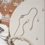 d pow baroque inspired icy peach pendant 925 silver necklace