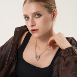 d pow baroque inspired icy peach pendant 925 silver necklace