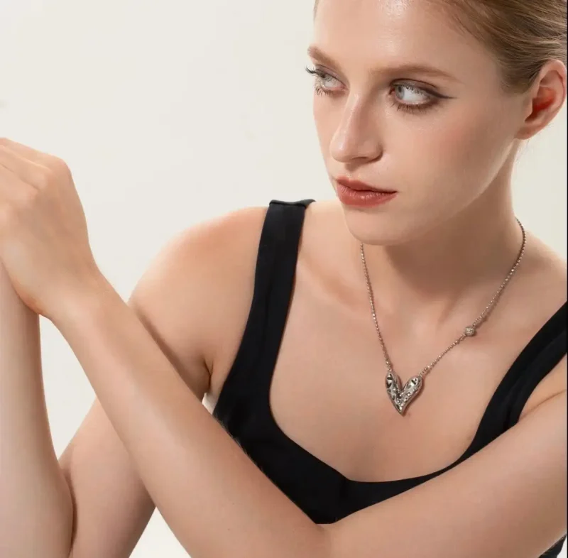 d pow baroque inspired icy peach pendant 925 silver necklace