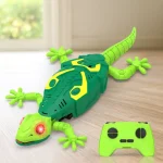 kiddie corner rc wall climbing lizard toy with glowing led eyes and remote control, fun interactive play for kids