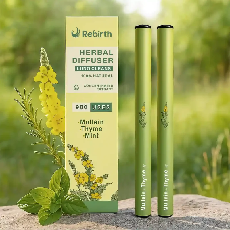 new upgraded 900 uses rebirth herbal diffuser with mullein, thyme and mint